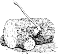 log with axe